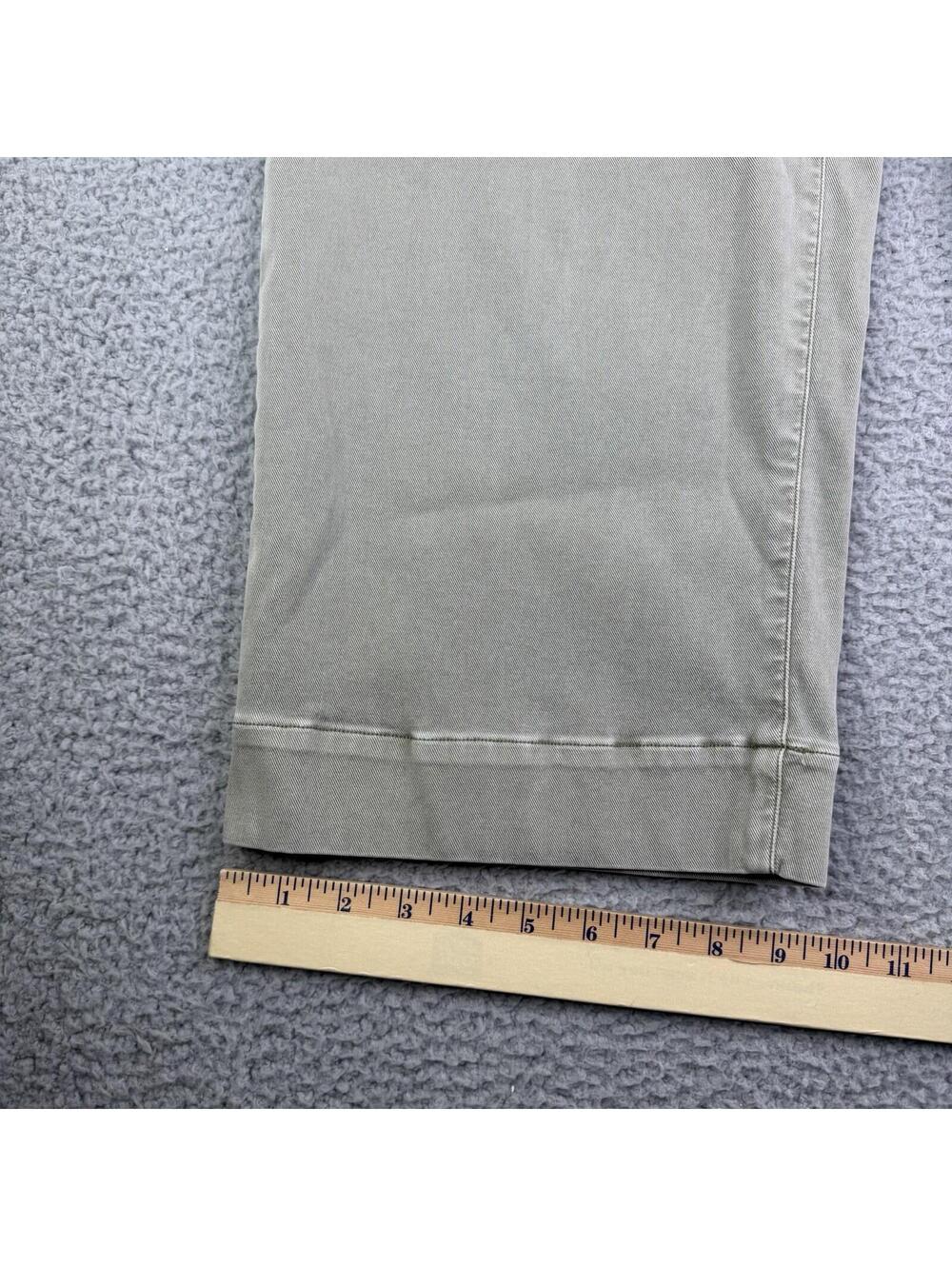 Spanx Green Twill Cropped Wide Leg Pants Women's Large (30x23) High Rise Stretch - Picture 10 of 12